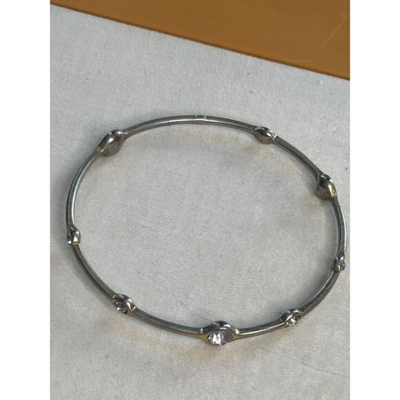 Lia Sophia Silver-Tone Lia Sophia Bangle Bracelet With Faux Diamond Accents - Picture 7 of 11